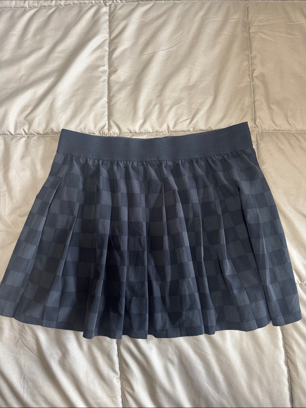 JoyLab Black Check Pleated Skort